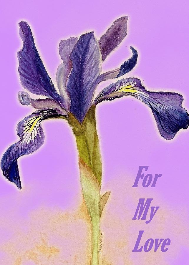 An Iris For My Love Painting by Barbie Corbett-Newmin