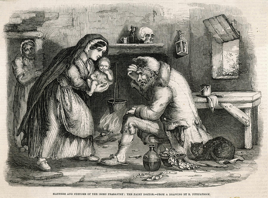 An Irish Peasant Family Is Visited Drawing by Illustrated London News ...