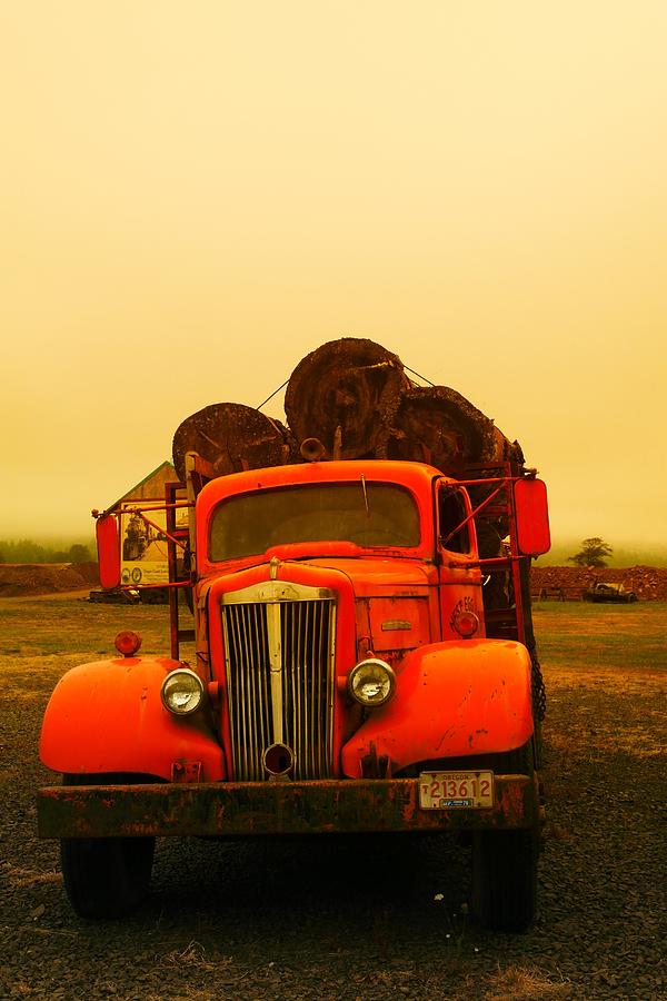Vintage Photograph - An Old Logging Truck by Jeff Swan