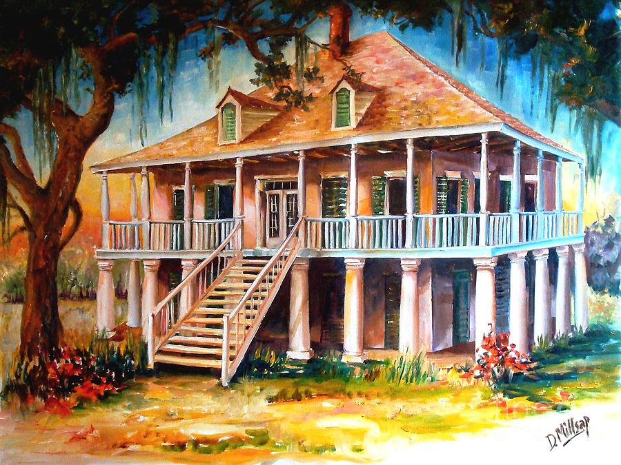 An Old Louisiana Planters House Painting by Diane Millsap