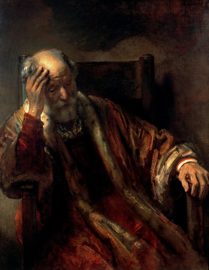 An Old Man In An Armchair Painting by Celestial Images