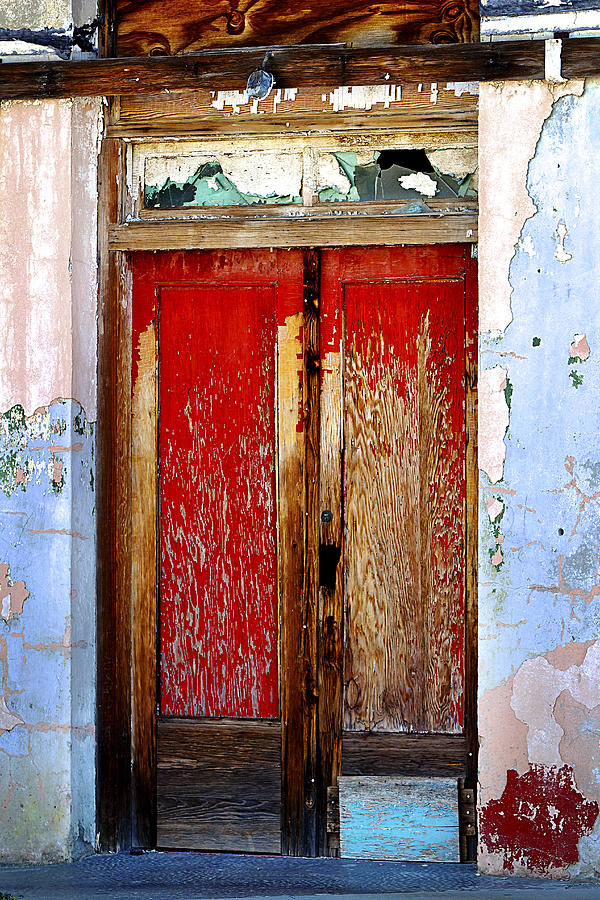 Vintage Photograph - An Old Red Door by Phyllis Denton