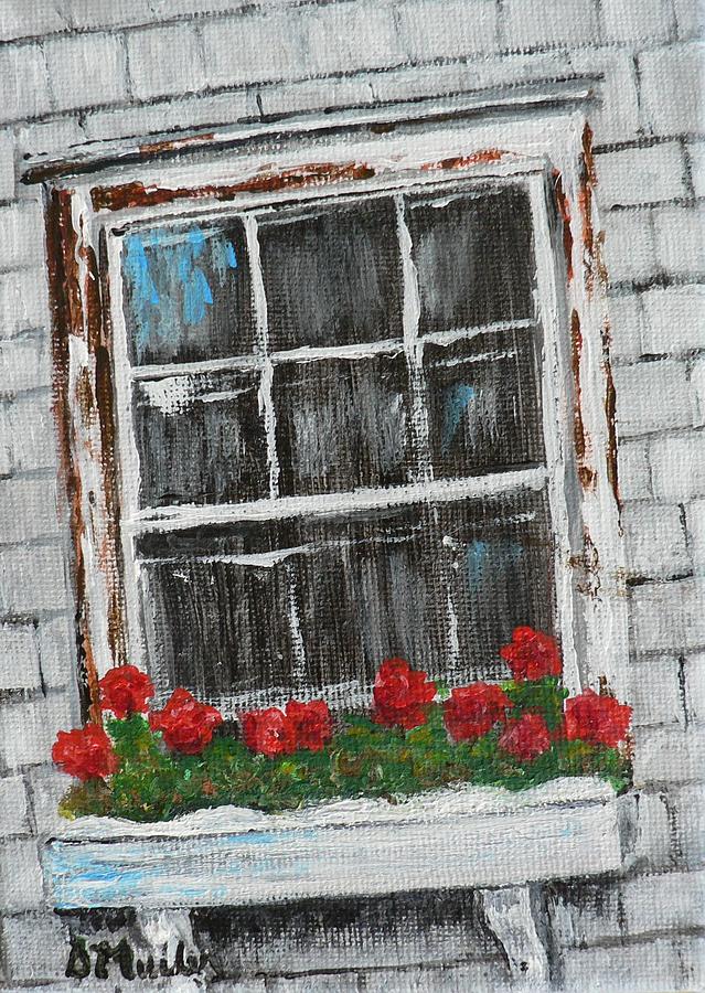 An Old Window Painting by Donna Muller