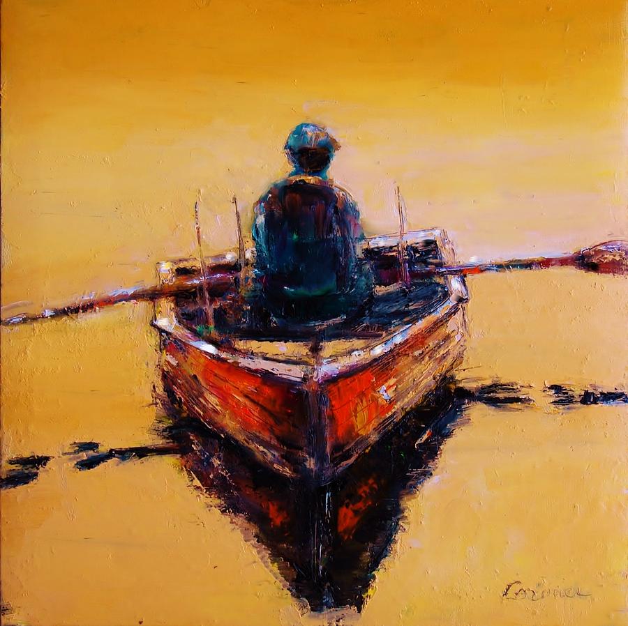 An Old Wooden Boat Painting by Jean Cormier