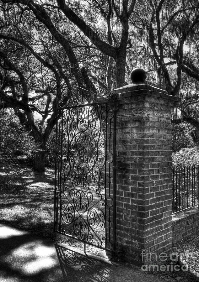 Brick Photograph - An Open Gate 2 bw by Mel Steinhauer