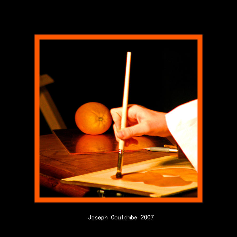 An Orange And A Brush Digital Art by Joseph Coulombe