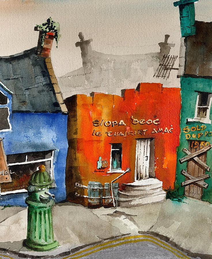 Cork Painting - An Siopa Deoch The Drink Shop by Val Byrne