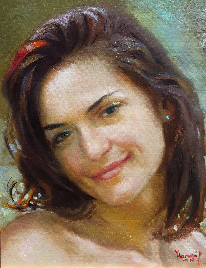 Girl Portrait Painting - Ana 2010 by Ylli Haruni