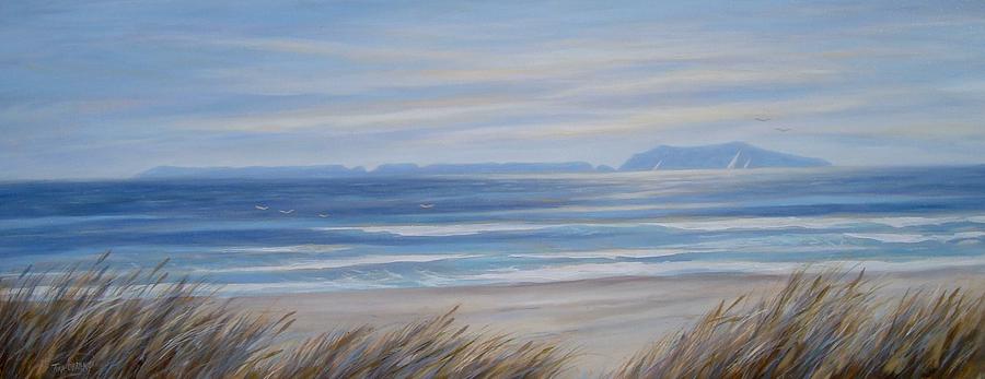 Landscape Painting - Anacapa Island just before sunset by Tina Obrien