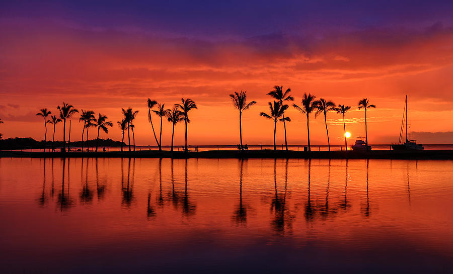 Anaeho Omalu Bay Hawaii Sunset Photograph by Sam Amato