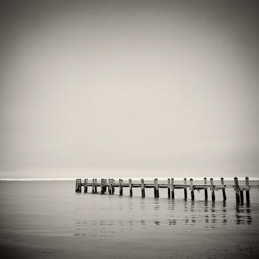 Black And White Photograph - Analog Photography - Marthas Vineyard Horizon by Alexander Voss
