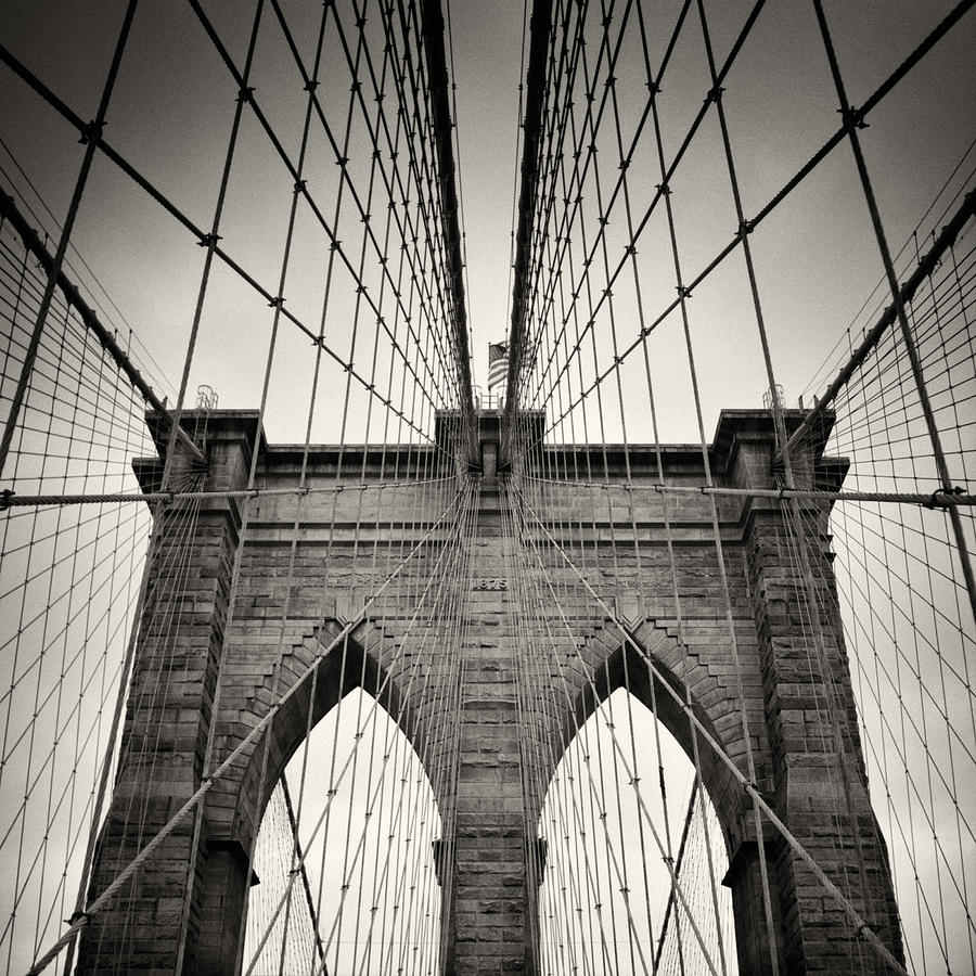 Analog Photography - New York Brooklyn Bridge Photograph by Alexander Voss