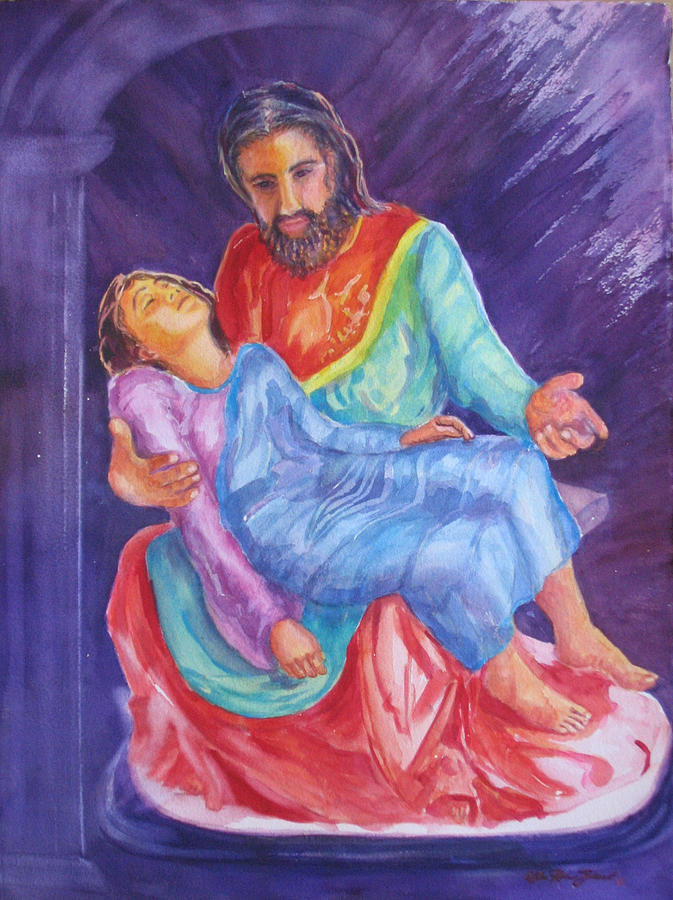 Jesus Christ Painting - Analogy with La Pieta by Estela Robles