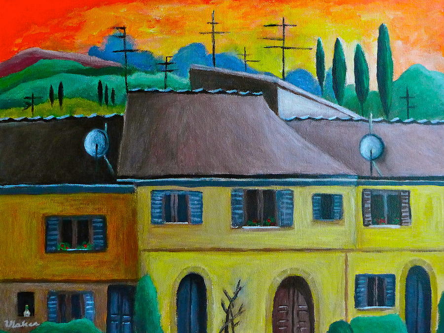 Ancient Volterra Wired Painting by Victoria Lakes