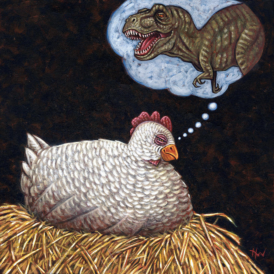 Chicken Painting - Ancestor Dreams by Holly Wood