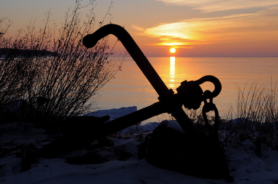 Anchor at sunrise Photograph by Sandra Updyke