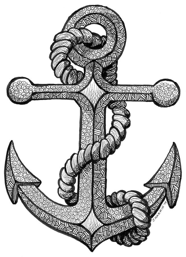 Anchor Drawing by Jim Harris Pixels