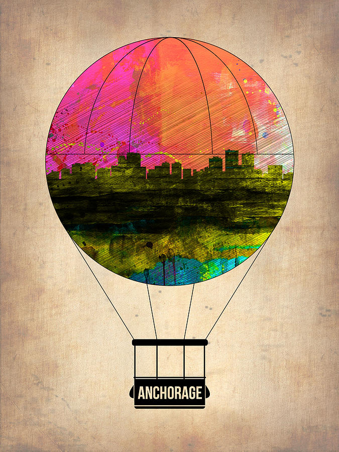 Anchorage Painting - Anchorage Air Balloon  by Naxart Studio