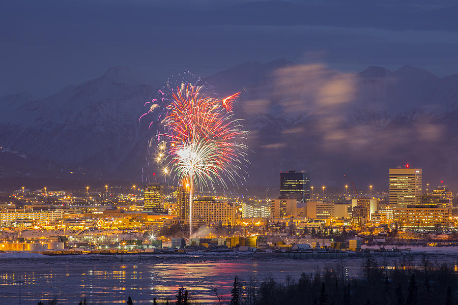 Anchorage Fireworks Three Photograph by Tim Grams Pixels