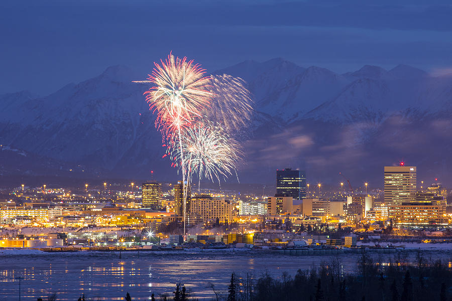 Anchorage Fireworks Two Photograph by Tim Grams Fine Art America