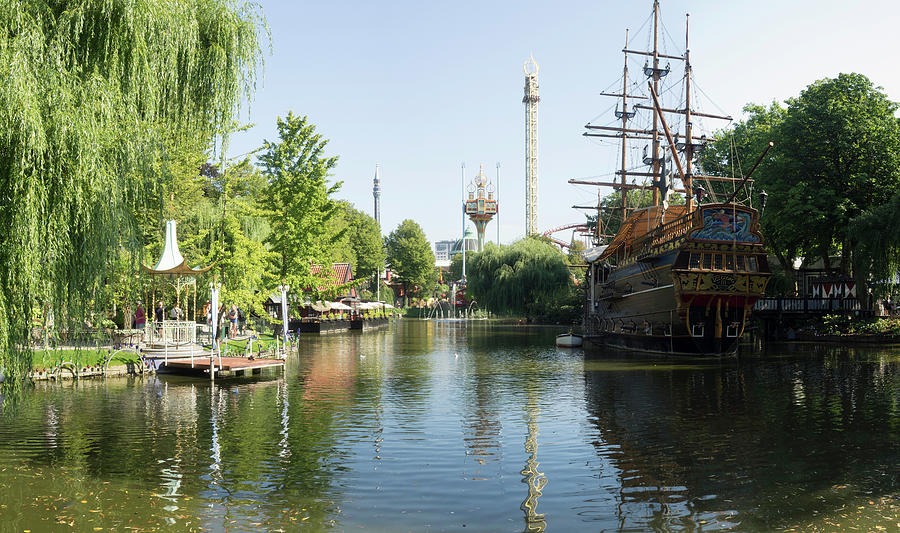 Anchored Ship In Pond At An Amusement Photograph by Panoramic Images