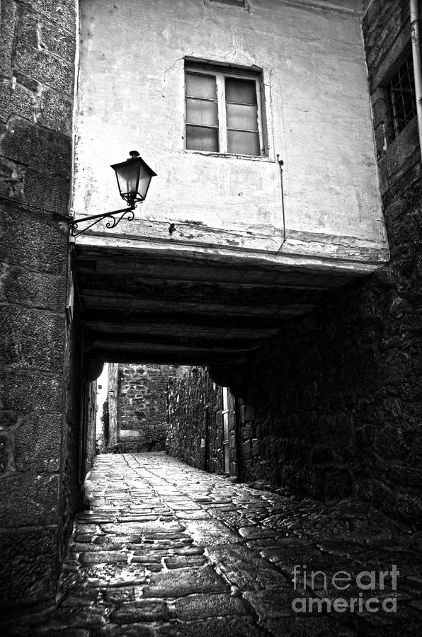 Ancient alley In Tui BW Photograph by RicardMN Photography