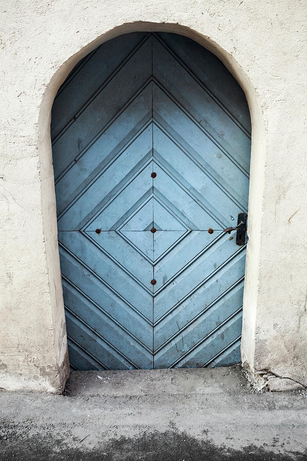 Ancient Blue Wooden Door Photograph by Eugenesergeev