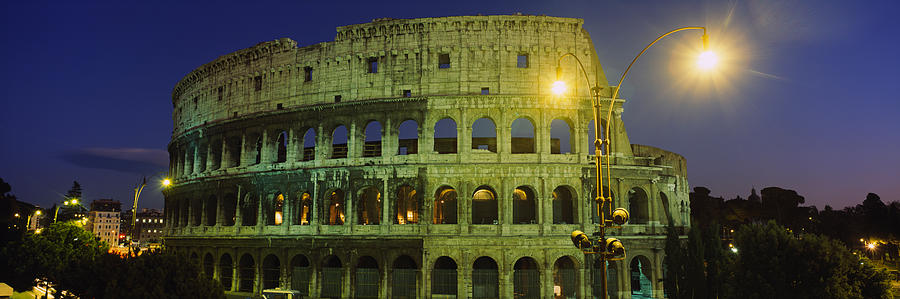 Ancient Building Lit Up At Night Photograph by Panoramic Images - Fine ...
