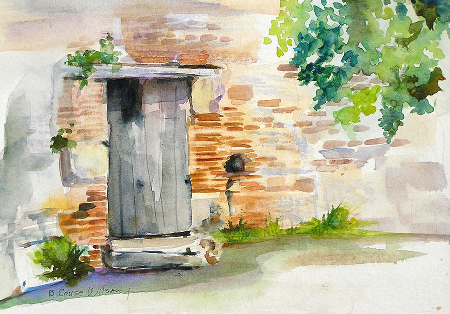 Ancient Door Auvillar France Painting by Barbara Couse Wilson