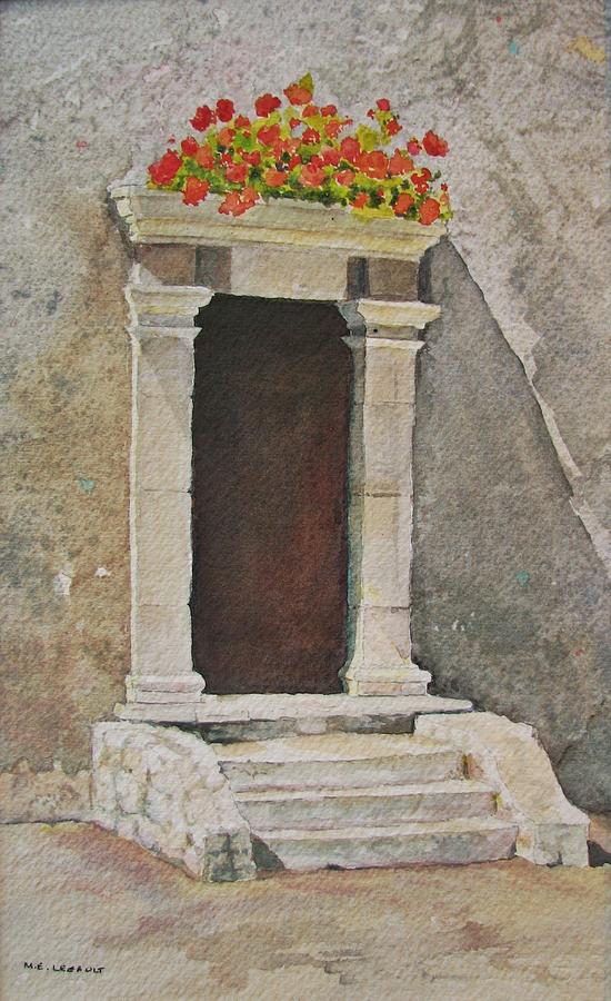 Floral Painting - Ancient Doorway by Mary Ellen Mueller Legault Floral Painting - Ancient Doorway by Mary Ellen Mueller Legault