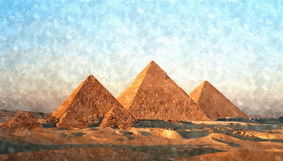 Ancient Egypt the Pyramids at Giza Painting by Gianfranco Weiss