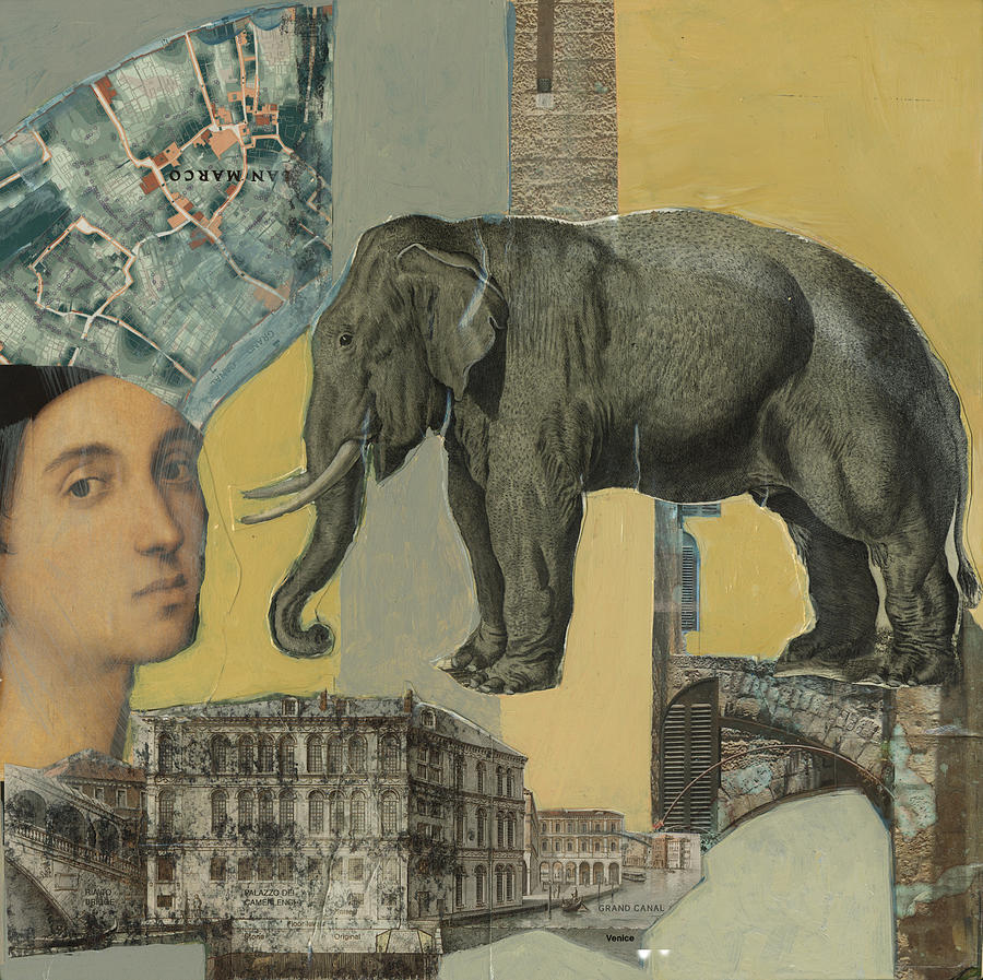 Ancient Elephant Mixed Media by Jillian Goldberg