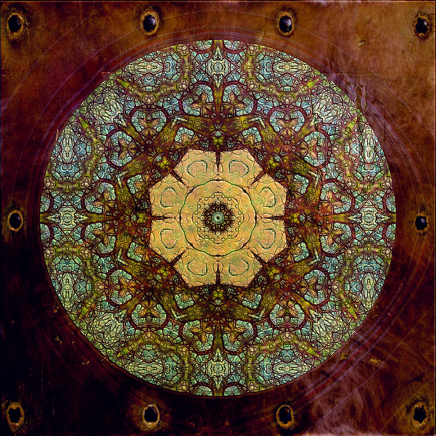 Vintage Digital Art - Ancient Gift Of Happiness Mandala by Georgiana Romanovna