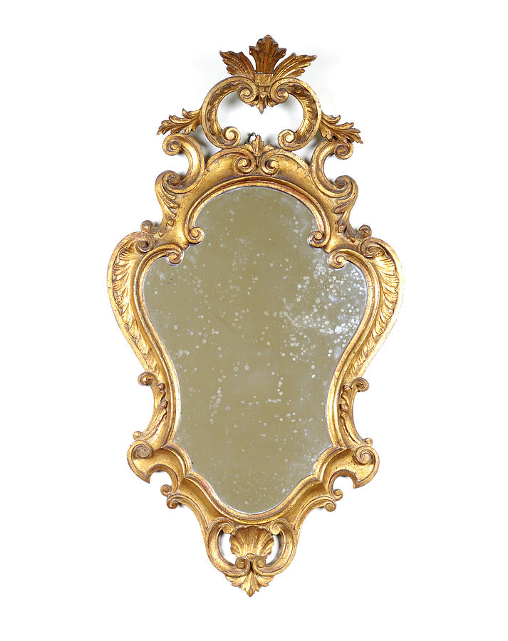 Ancient Golden Mirror Isolated Photograph by Lisa-Blue