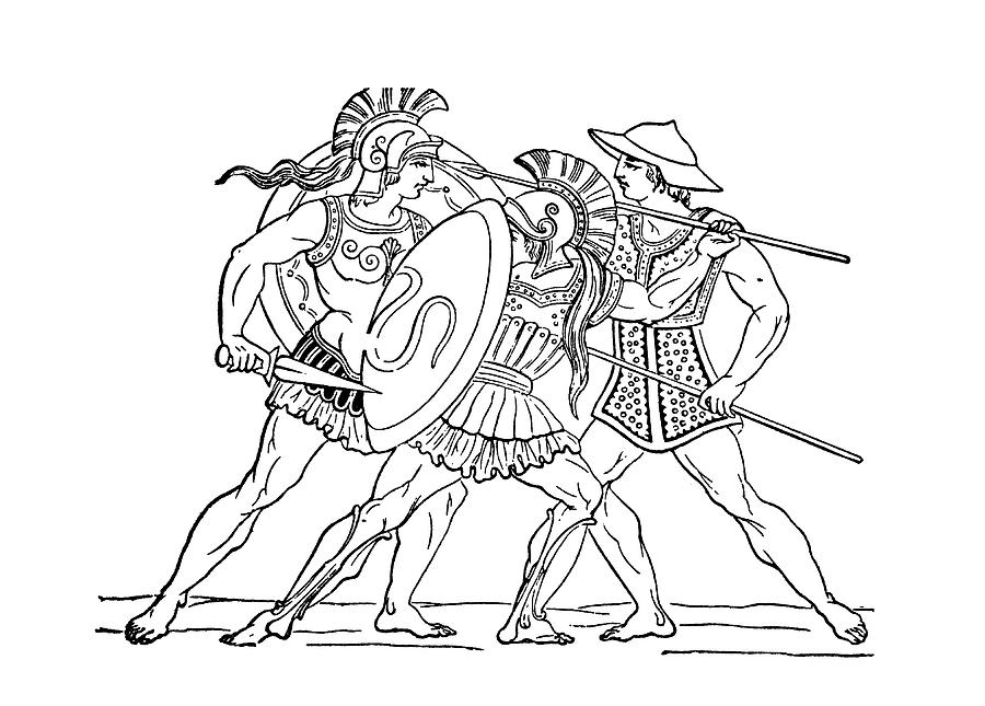 ancient athenian warriors drawings