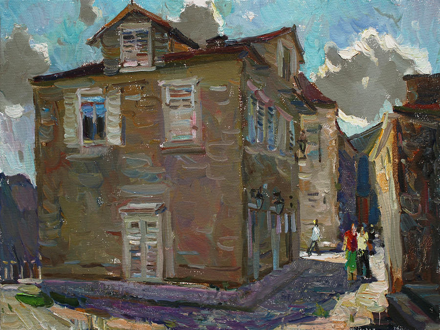 Ancient house in Perast Painting by Juliya Zhukova