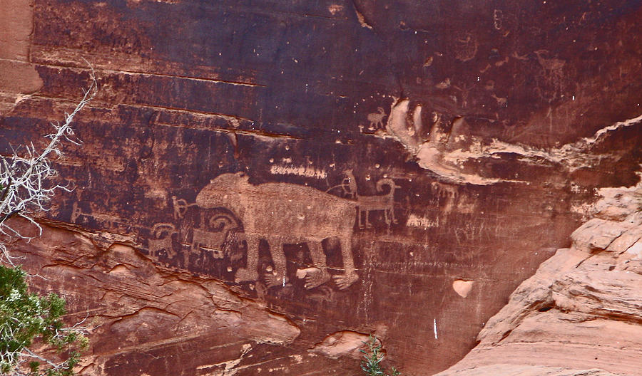 Ancient Hunters Petroglyph in Utah Photograph by Jean Clark