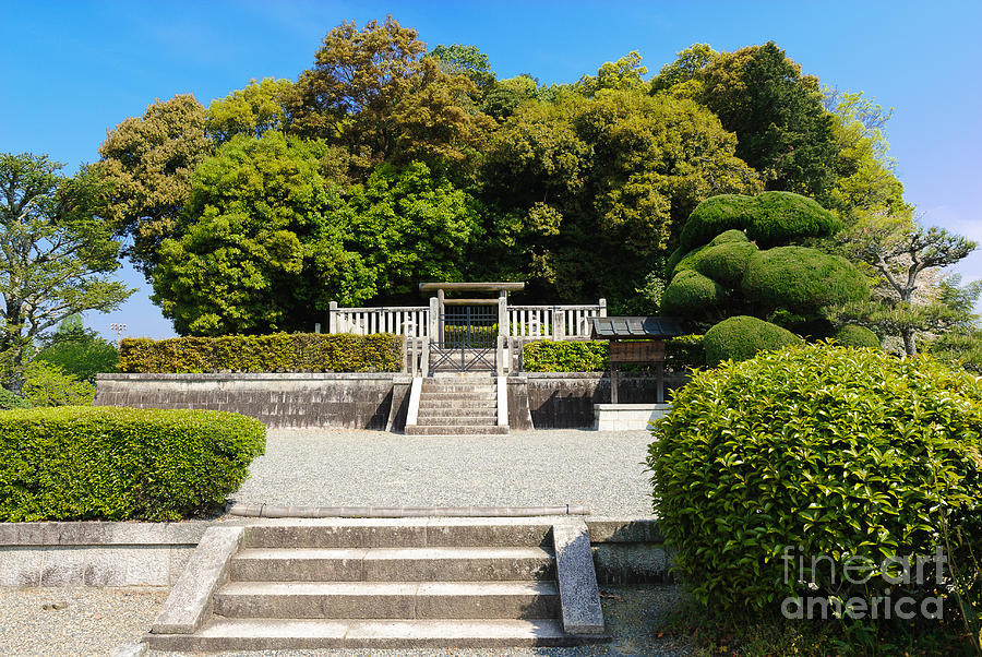Tree Photograph - Ancient Japanese imperial mausoleum by David Hill
