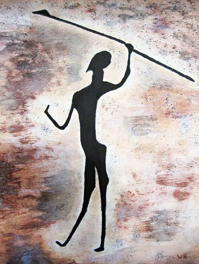 Sports Painting - Ancient Javelin Thrower by Waheeda Ramnath