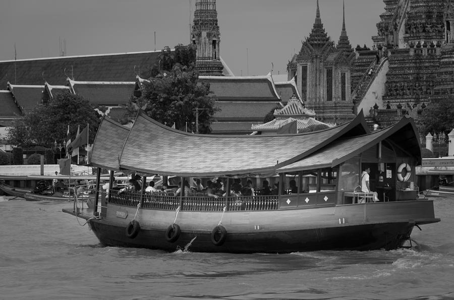 Ancient Looking Passenger Ship On The Chao Phraya River - Wat Arun Bangkok Thailand Photograph