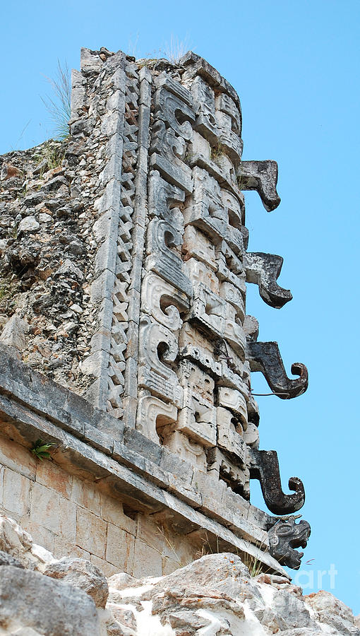 Ancient Mayan Glyphs at Uxmal Mexico Photograph by Shawn OBrien