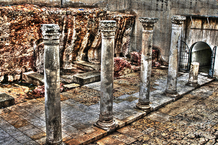 Ancient Roman Columns - Israel Photograph by Doc Braham