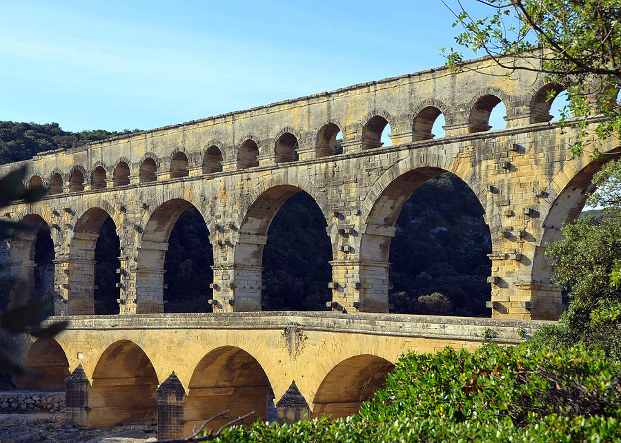 Ancient Roman Pont du Gard in Provence Photograph by Carla Parris
