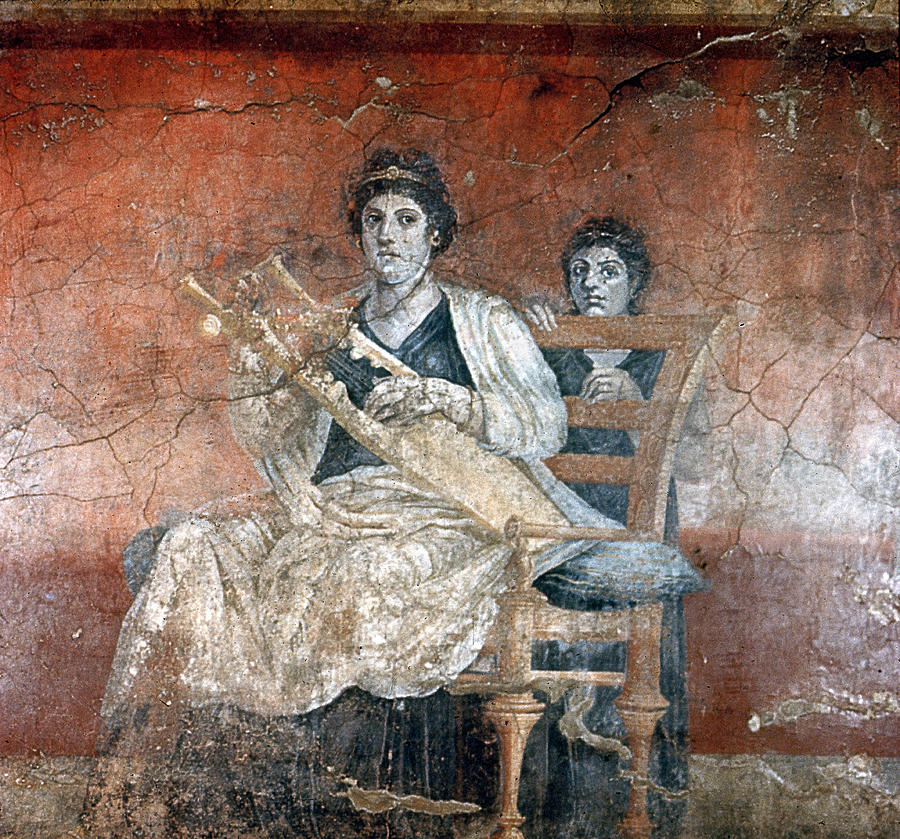 Musician Painting - Ancient Rome Mural by Granger