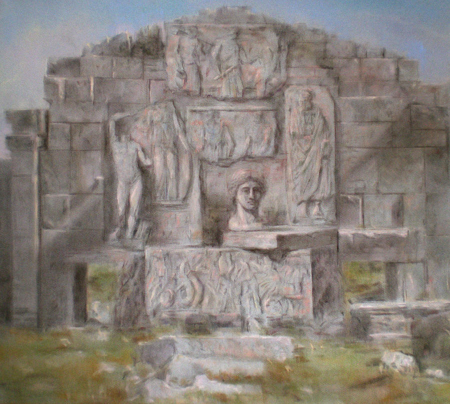 Ancient Shrine Pastel by Paez  ANTONIO
