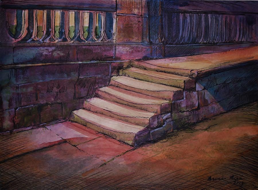 Castle Painting - Ancient Steps by Bruce Repei