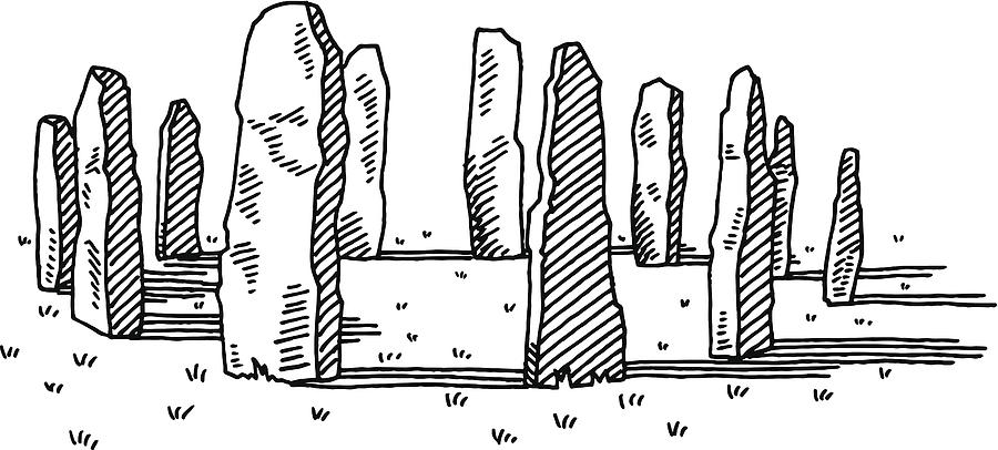 Ancient Stone Ring Drawing Drawing by FrankRamspott