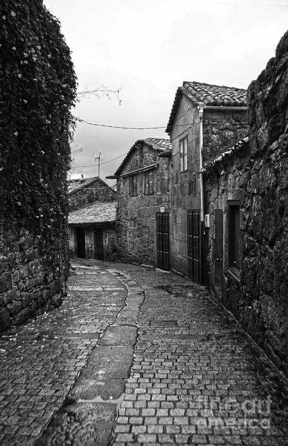 Ancient street in Tui BW Photograph by RicardMN Photography