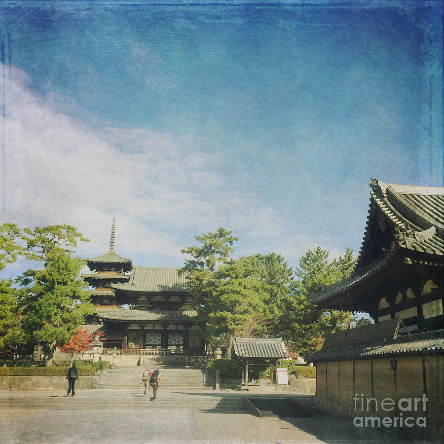 Ancient Temple and Pagoda of Horyu-ji in Nara Japan Photograph by Beverly Claire Kaiya