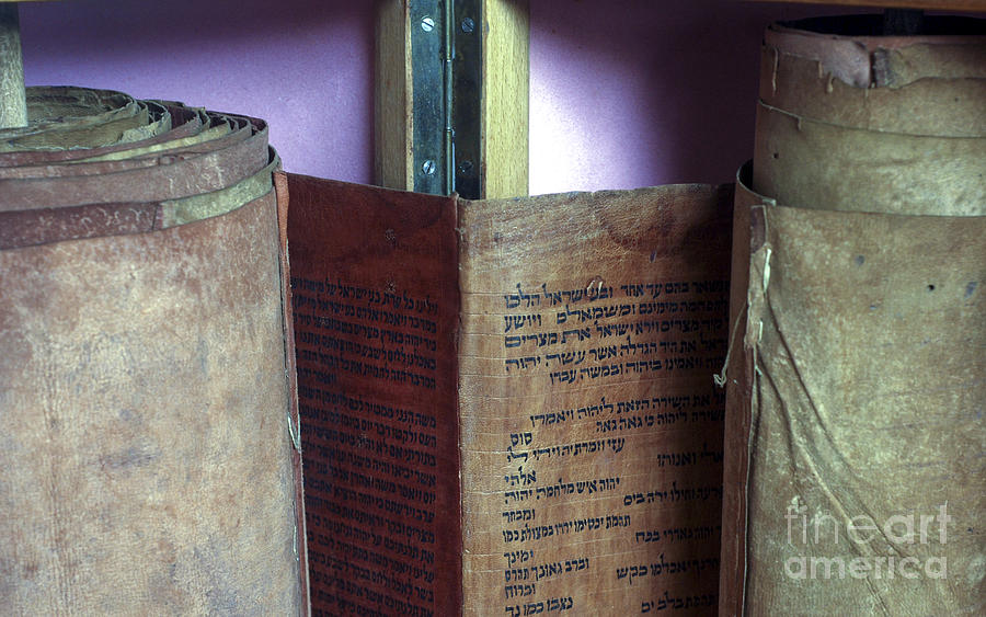Judaism Photograph - Ancient Torah scrolls from Yemen  by Shay Fogelman